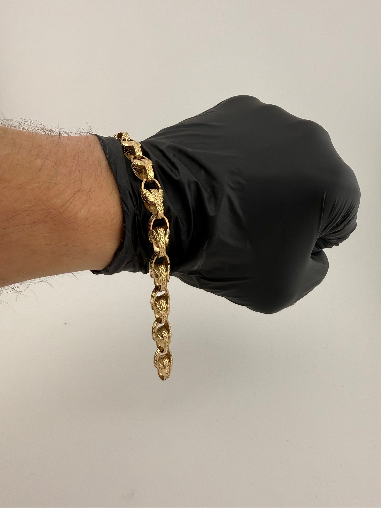 9ct Gold Tulip Bracelet 8” 9mm 20.58g