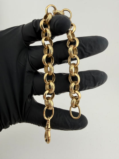9ct Gold Belcher Bracelet 9.4" 11.5mm 44.1g