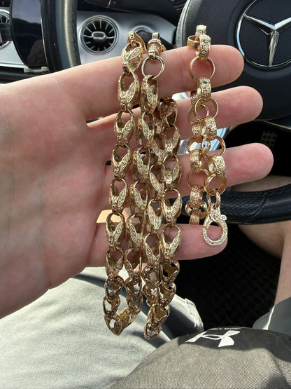 9ct Gold Tulip Chain 26" 8.2mm 61.6g