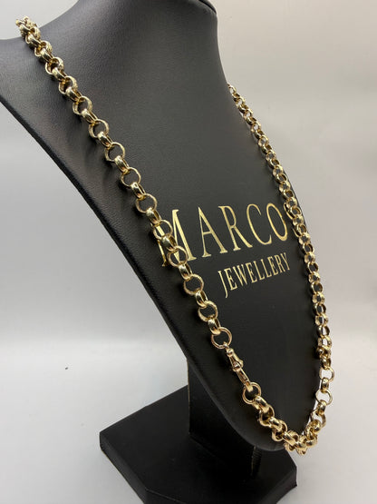 9ct Gold Belcher Chain 24.5" 7.5mm 42.2g