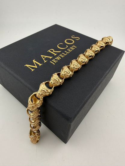 9ct Gold Acorn Bracelet 8" 10mm 31.8g