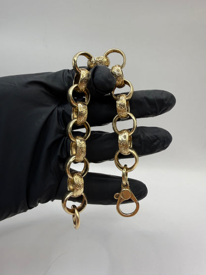 9ct Gold Belcher Bracelet 9" 16mm 43.63g
