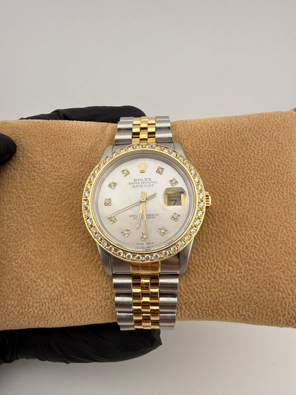 Rolex Datejust 36mm 16233 Year 1989 Pearl Diamond Dot Dial