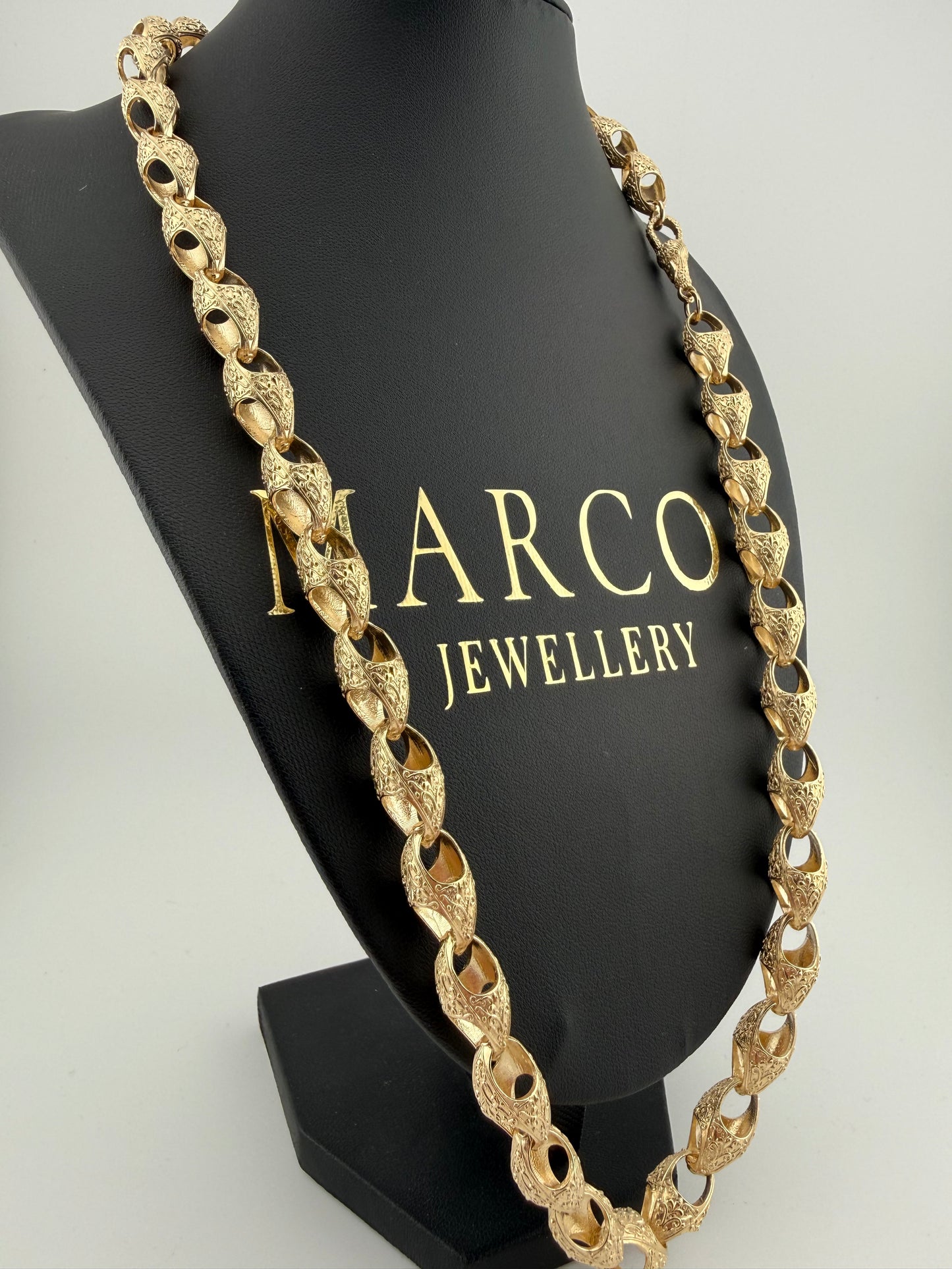 9ct Gold Acorn Chain 25.5" 11mm 87.85g