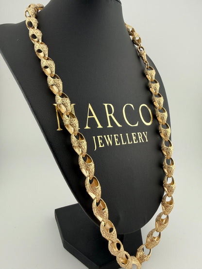 9ct Gold Acorn Chain 25.5" 11mm 87.85g