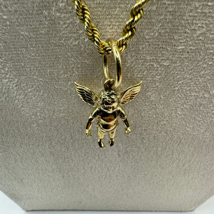 9ct Solid Gold Cherub Pendant