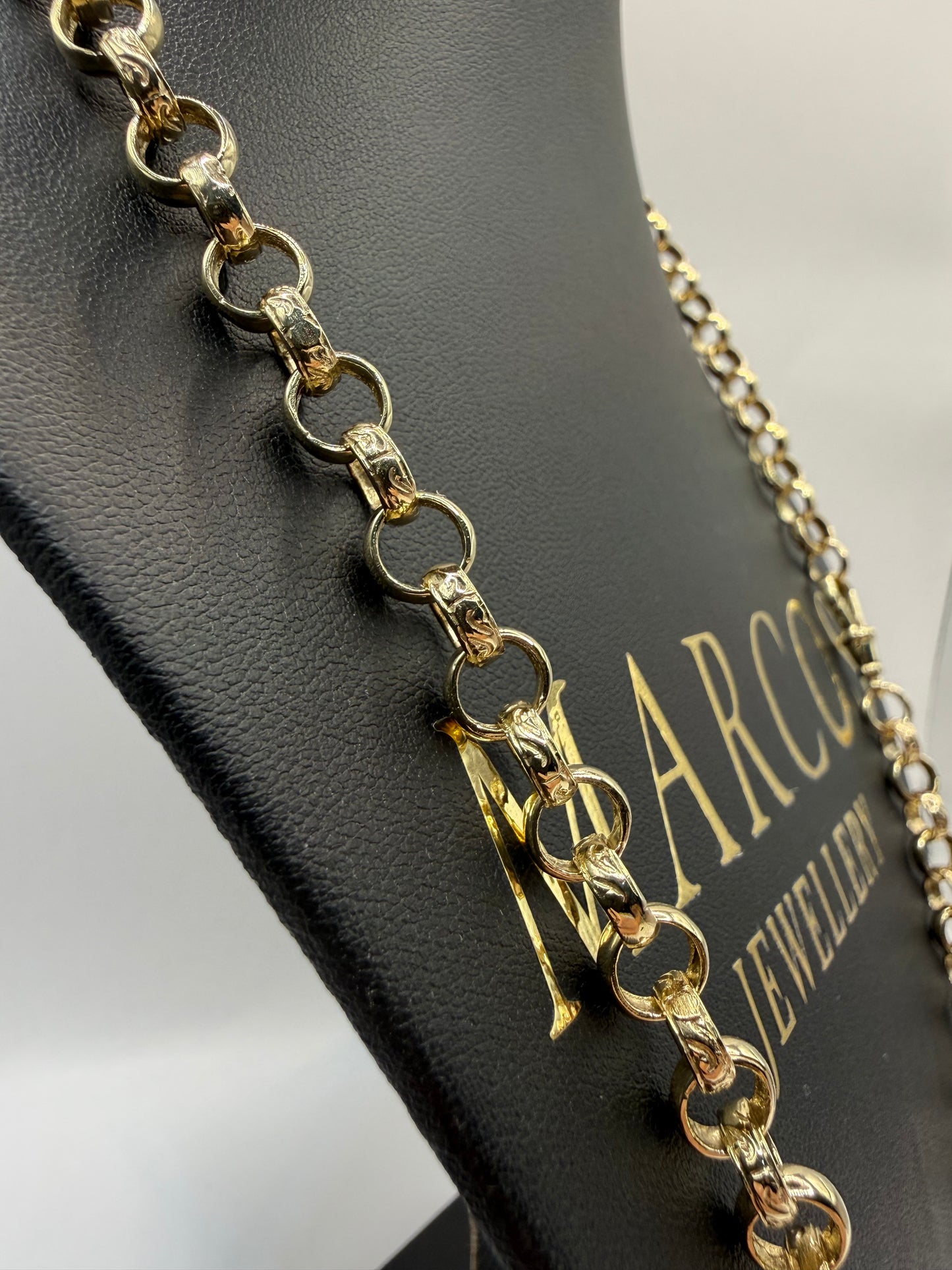 9ct Gold Belcher Chain 24.5" 7mm 42.4g