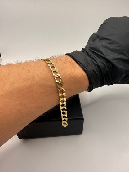 9ct Gold Chaps Bracelet 7" 8mm 8.59g