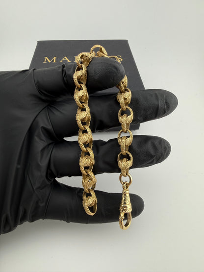 9ct Gold Tulip Bracelet 8.25" 9mm 22.12g