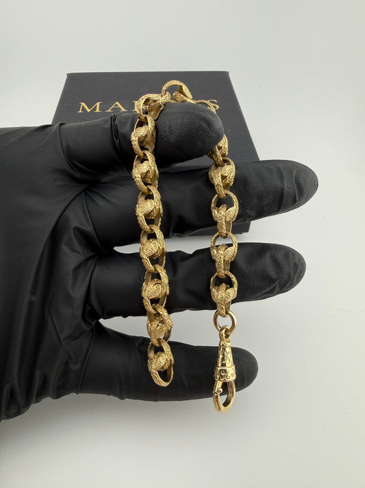 9ct Gold Tulip Bracelet 8.25" 9mm 22.12g