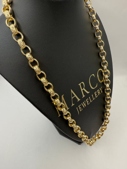 9ct Gold Oval Belcher Chain 24” 9/11mm 70.1g