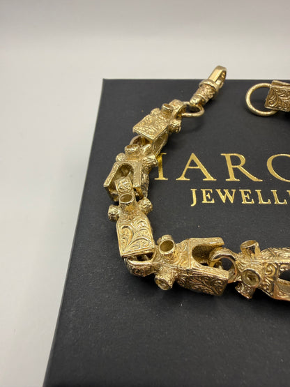 9ct Gold Lego Bracelet 9.5" 12mm 46g