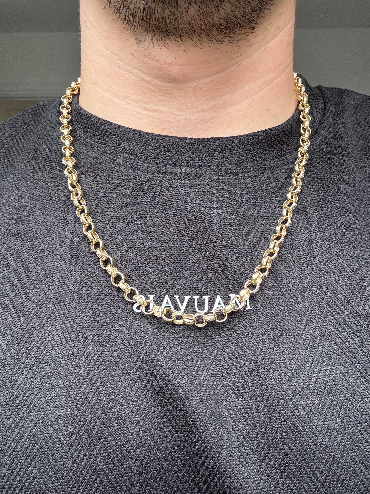 9ct Gold Belcher Chain 24.6" 8.5mm 42.9g