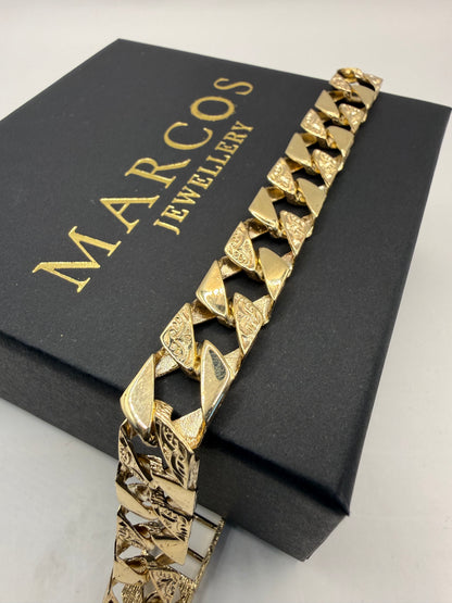 9ct Gold Chaps Bracelet 8.5" 12.5mm 28.97g