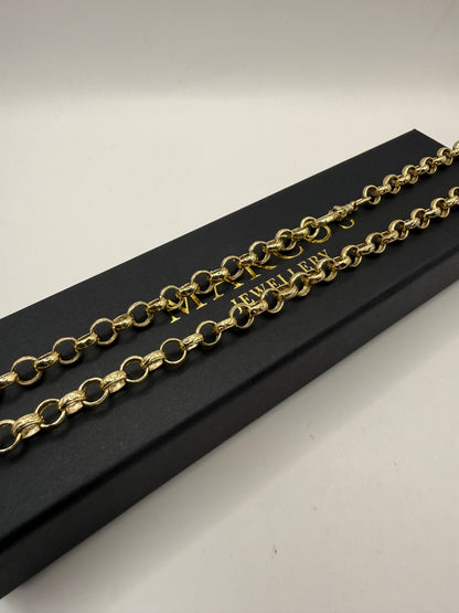 9ct Gold Belcher Chain 22.5" 7mm 38.5g
