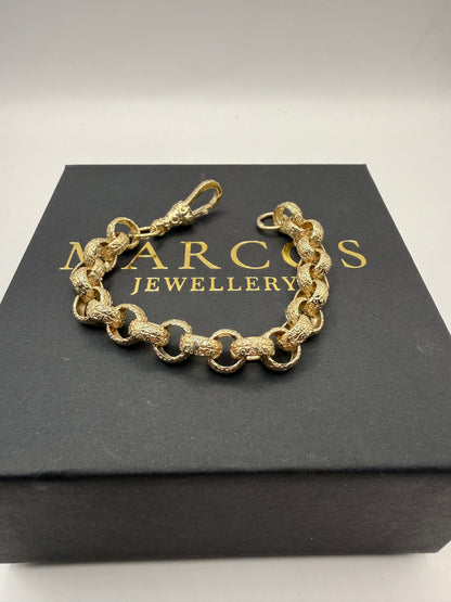 9ct Gold Belcher Bracelet 6.5" 8.5mm 16.4g
