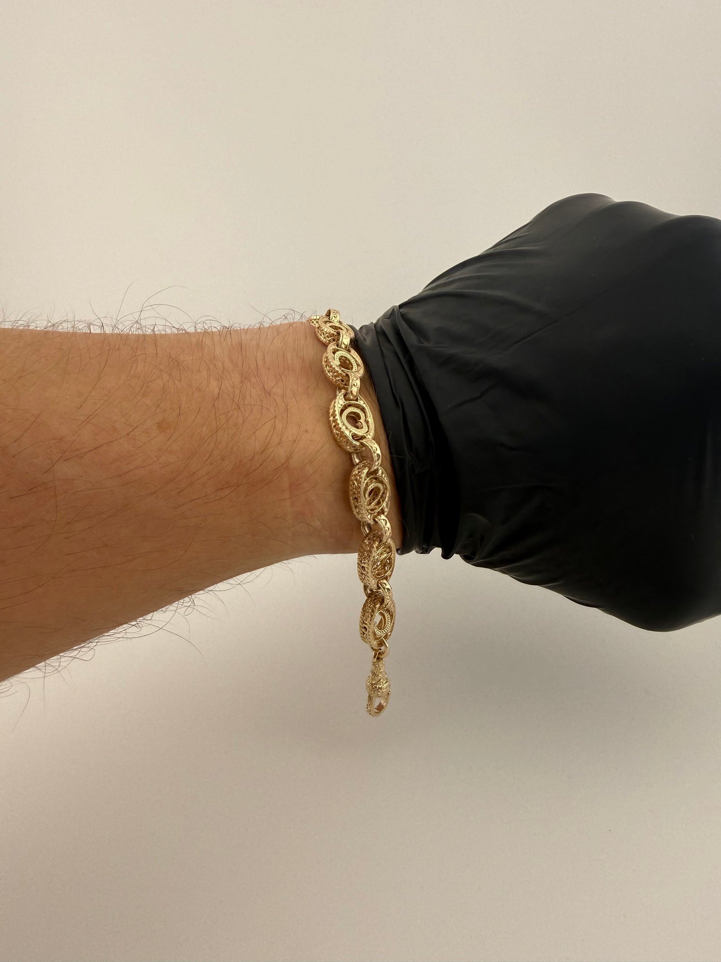 9ct Gold Spinning Heart Bracelet 8.5" 10mm 20g