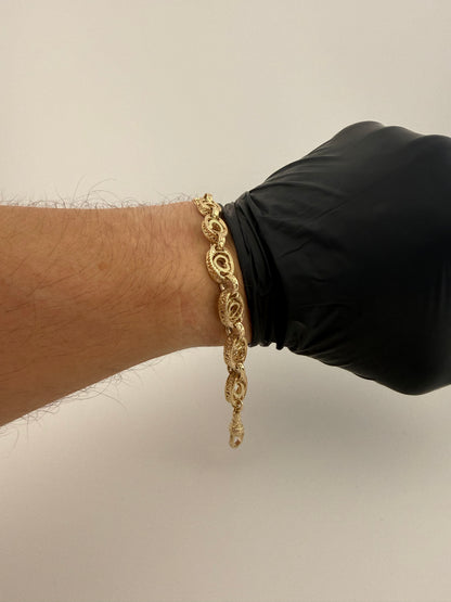 9ct Gold Spinning Heart Bracelet 8.5" 10mm 20g