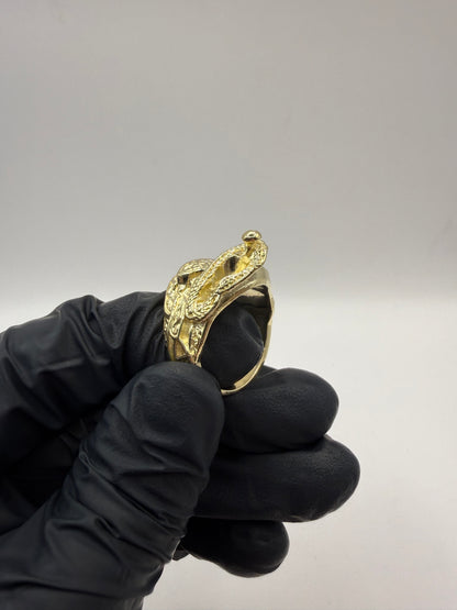 9ct Gold Saddle Ring Size V 20.44g