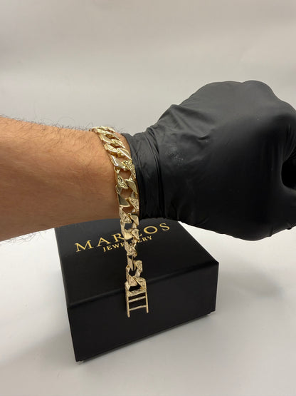 9ct Gold Chaps Bracelet 8" 12.5mm 27.36g