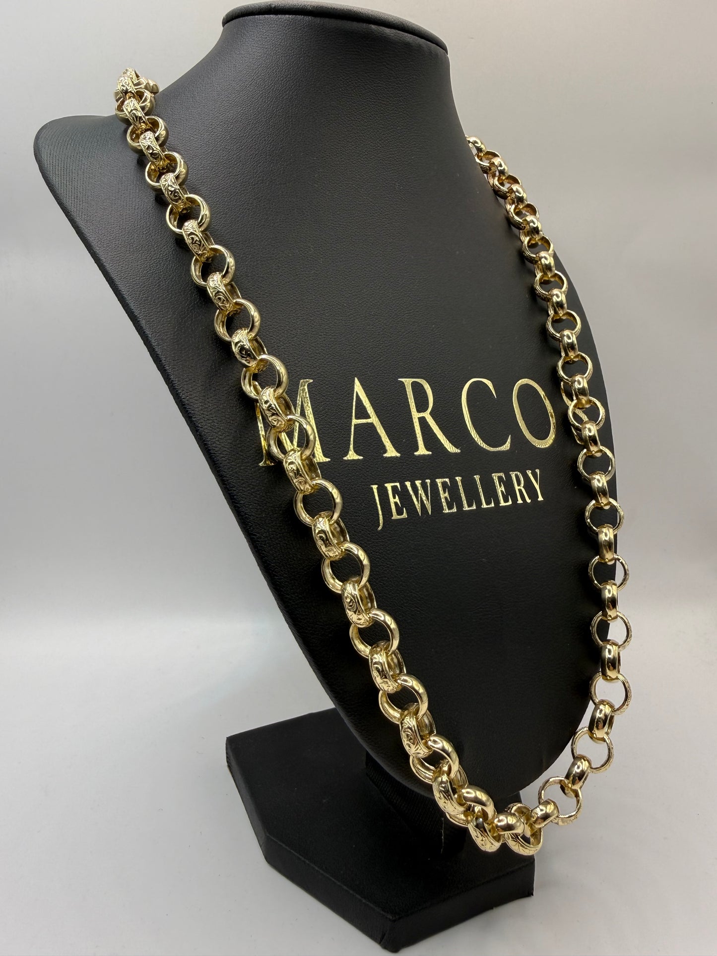 9ct Gold Belcher Chain 25" 11mm 78.4g