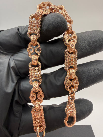 9ct Gold Stars & Bars Bracelet 7.5" 10mm 25.3g