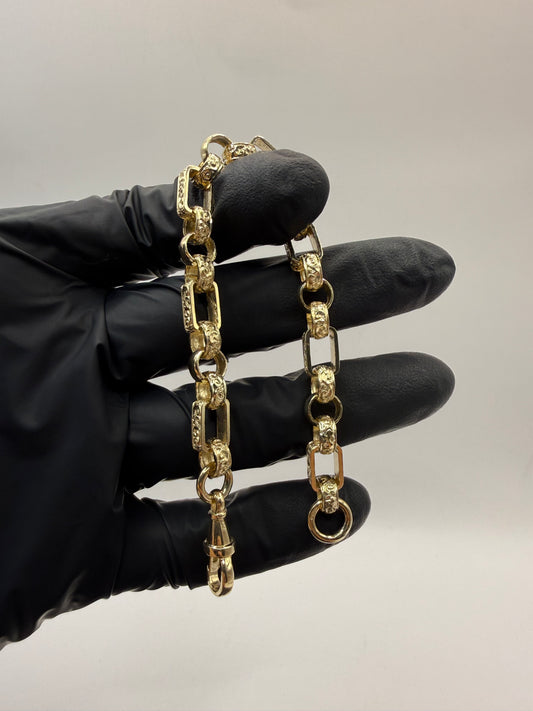 9ct Gold Gypsy Bracelet 7.5" 8mm 19.06g