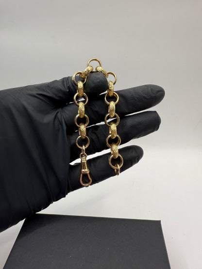 9ct Gold Belcher Bracelet 7.25" 12mm 27.12g