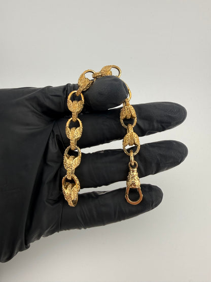 9ct Gold Kids Tulip Bracelet 6.4" 9mm 22.4g