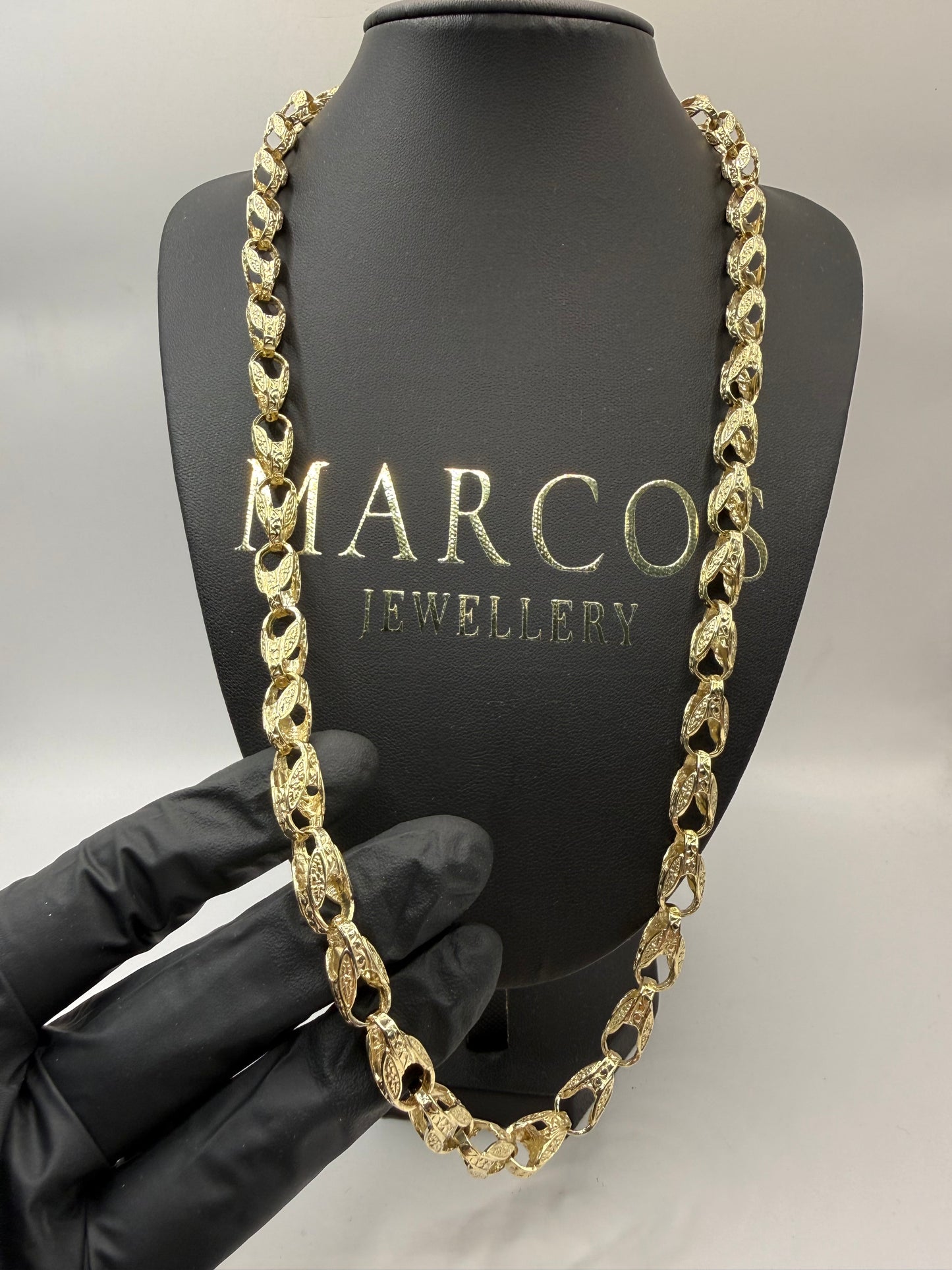 9ct Gold Tulip Chain 25.75" 8mm 59.46g