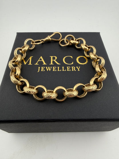 9ct Gold Belcher Bracelet 9.4" 11.5mm 44.1g