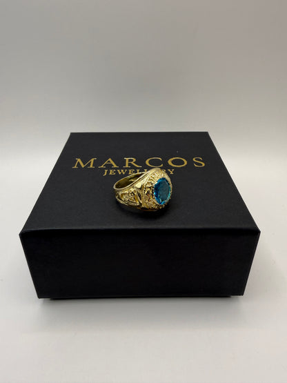 9ct Gold Blue College Ring Size Y 11g