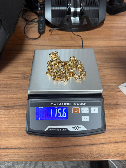 9ct Gold Belcher Chain 26.75" 13.5mm 115.6g