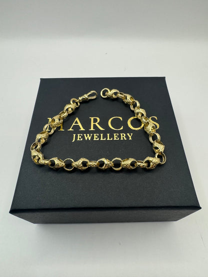 9ct Gold Acorn Belcher Bracelet 8.5" 7.5mm 14.73g