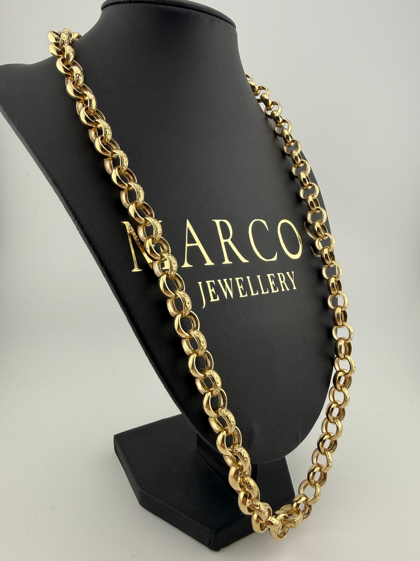 9ct Gold Belcher Chain 26.25" 11mm 82.42g
