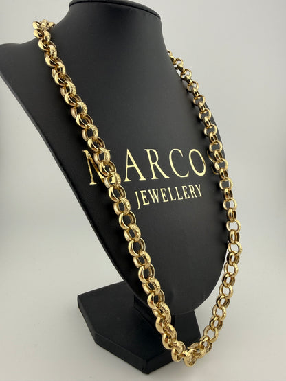 9ct Gold Belcher Chain 26.25" 11mm 82.42g