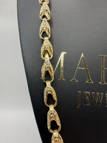 9ct Gold Tulip Chain 24.5" 8mm 58.65g