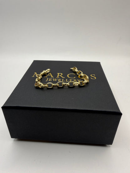 9ct Gold Belcher Bracelet 5.4” 6mm 7.4g