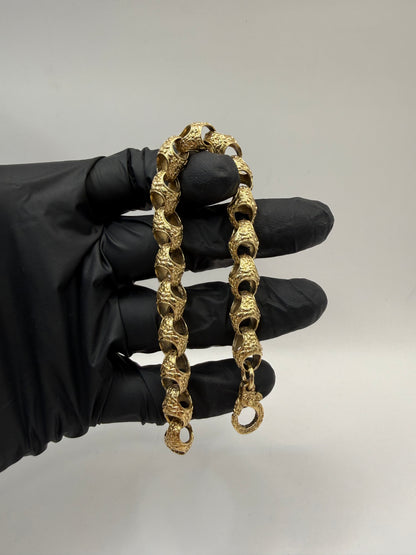 9ct Gold Acorn Bracelet 8.25" 9/10mm 30.5g