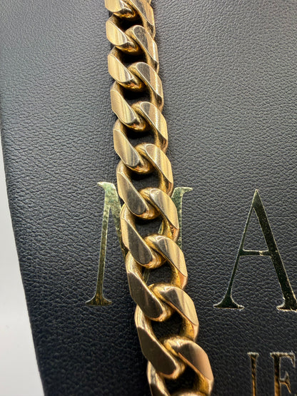 9ct Gold Curb Chain 22" 10mm 124.49g