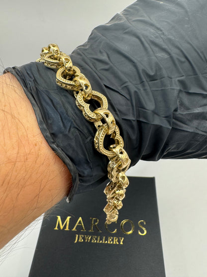 9ct Gold Heart Link Bracelet