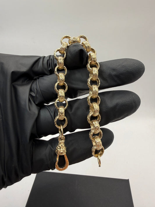 9ct Gold Belcher Bracelet 7" 8.5mm 18.7g