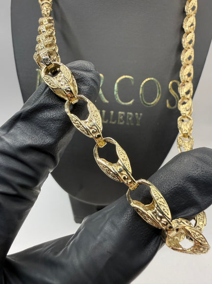 9ct Gold Tulip Chain 24" 8mm 58.1g