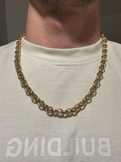 9ct Gold Oval Belcher Chain 24” 9/11mm 70.1g