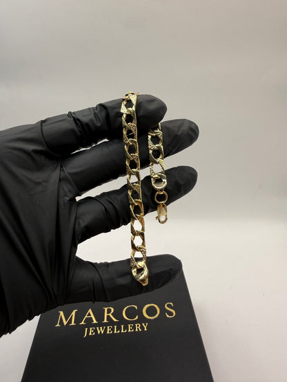 9ct Gold Chaps Bracelet 7" 8mm 8.59g