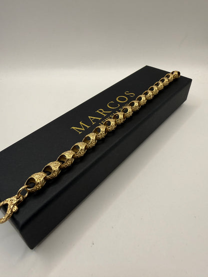 9ct Gold Acorn Bracelet 8.25" 9/10mm 30.5g