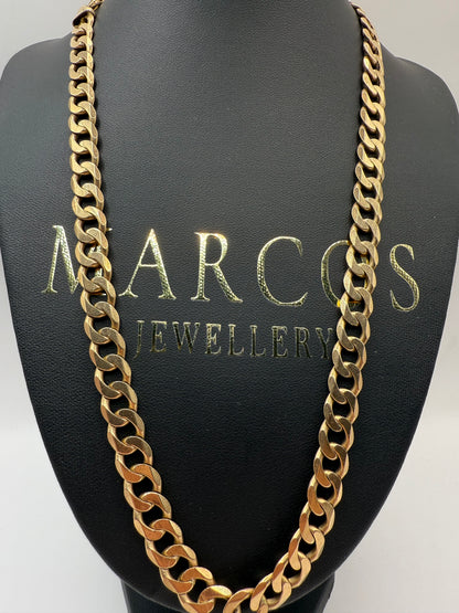 9ct Gold Curb Chain 22.75" 10mm 67.6g