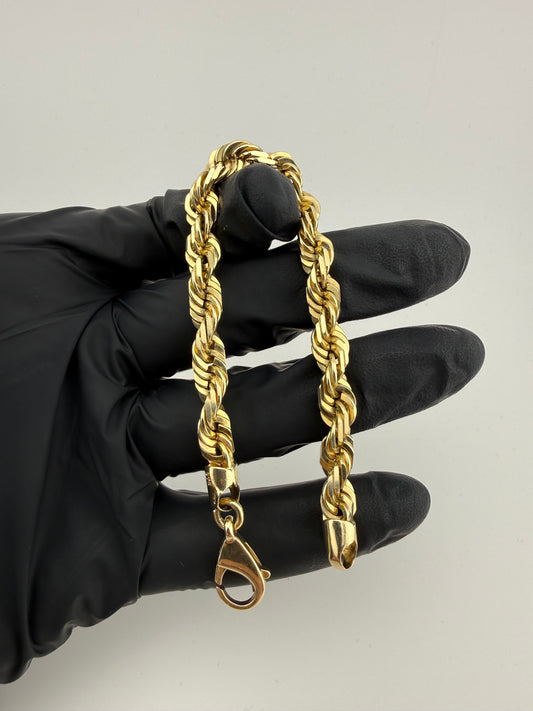 9ct Solid Gold Rope Bracelet 7.5" 7-8mm 26.1g