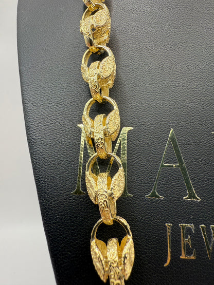 9ct Gold Tulip Chain 27” 10.5mm 91.9g