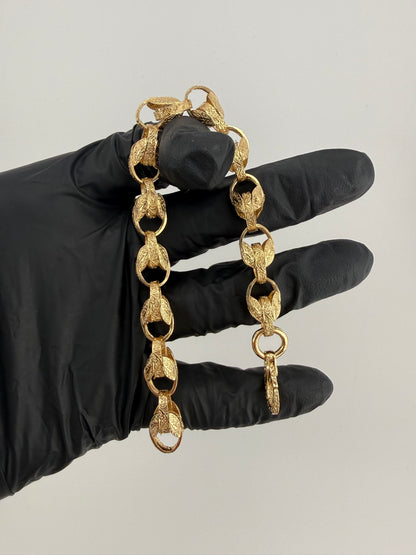 9ct Gold Tulip Bracelet 8.25" 10mm 23.3g